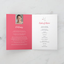 Memorial service begrafenis dove rood roze roos fo programma