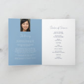 Memorial Service begrafenis ovaal foto blauw Programma (Binnen)