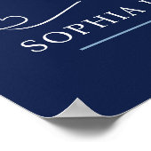 Memorial Service begrafenis ovaal foto marine Poster (Hoek)