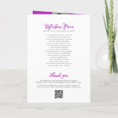 Memorial service begrafenisduif paarse roos foto programma (Achterkant)