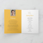 Memorial service begrafenisduif warm geel foto programma (Binnen)