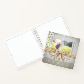 Memorial Service Beige Bow Daisies Foto Guestbook Notitieboek (Binnen)