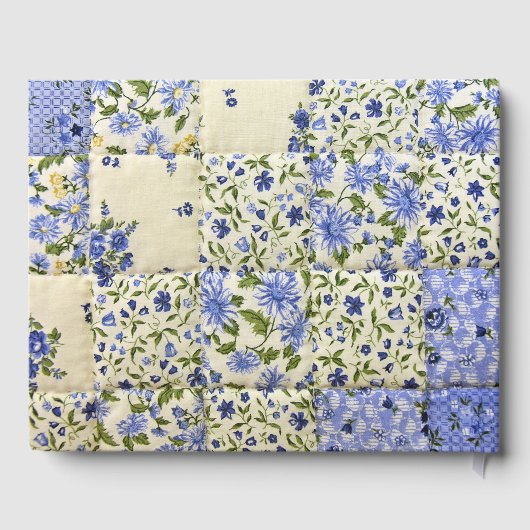 Memorial Service Blue Cornflower Patchwork Quilt Gastenboek (Achterkant)