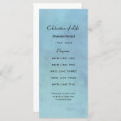 Memorial Service Blue waterverf Programmakaart (Voorkant / Achterkant)
