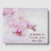 Memorial Service Butterfly On Pink Orchids Gastenboek (Voorkant)