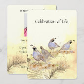 Memorial Service California Quail Bird Group Kaart (Voorkant / Achterkant)