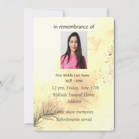 Memorial Service California Quail Bird Group Kaart (Achterkant)