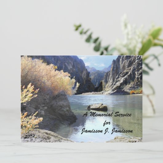 Memorial Service Celebration Life Tranquil River Kaart (Staand voorkant)