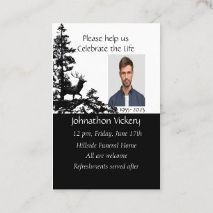 Memorial Service Christelijke Stag Deer Art Visitekaartje