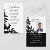 Memorial Service Christelijke Stag Deer Art Visitekaartje (Voorkant / Achterkant)