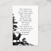 Memorial Service Christelijke Stag Deer Art Visitekaartje (Voorkant)