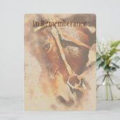 Memorial Service Classic Waterverf Horse Invitati Kaart (Staand voorkant)