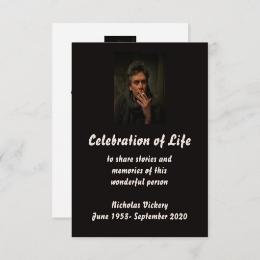 Memorial Service Custom Person Motorcycle Biker Kaart (Voorkant / Achterkant)