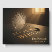 Memorial Service Dandelion On a Bible Gastenboek (Voorkant)