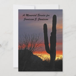 Memorial Service Desert Southwest Cactus op Sunset Kaart