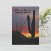 Memorial Service Desert Southwest Cactus op Sunset Kaart (Staand voorkant)