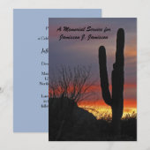 Memorial Service Desert Southwest Cactus op Sunset Kaart (Voorkant / Achterkant)