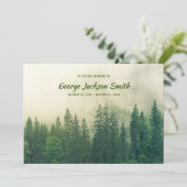 Memorial Service Foggy Forest Trees voegen je foto Kaart (Staand voorkant)