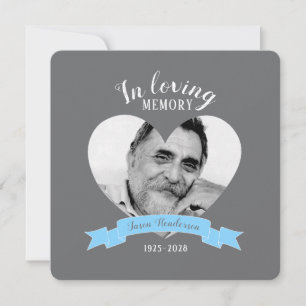 Memorial Service: foto blauwe lintbegrafenis nodig Kaart