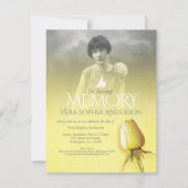 Memorial Service: foto gele roos begrafenis Kaart (Voorkant)