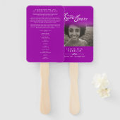 Memorial service foto harten mauve programma fans handwaaier (Voorkant en achterkant)