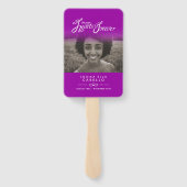 Memorial service foto harten mauve programma fans handwaaier (Achterkant)