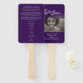 Memorial service foto harten paarse programma fans handwaaier (Voorkant en achterkant)