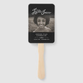 Memorial service foto harten zwart programma fans handwaaier (Achterkant)