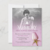 Memorial service foto paarse roos begrafenis kaart (Voorkant)