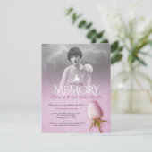 Memorial service foto paarse roos begrafenis kaart (Staand voorkant)