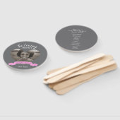 Memorial service foto roze lint programma fans handwaaier (Niet-gemonteerd)