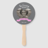 Memorial service foto roze lint programma fans handwaaier (Voorkant)