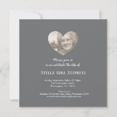 Memorial Service foto roze lintbegrafenis nodigt u Kaart (Achterkant)