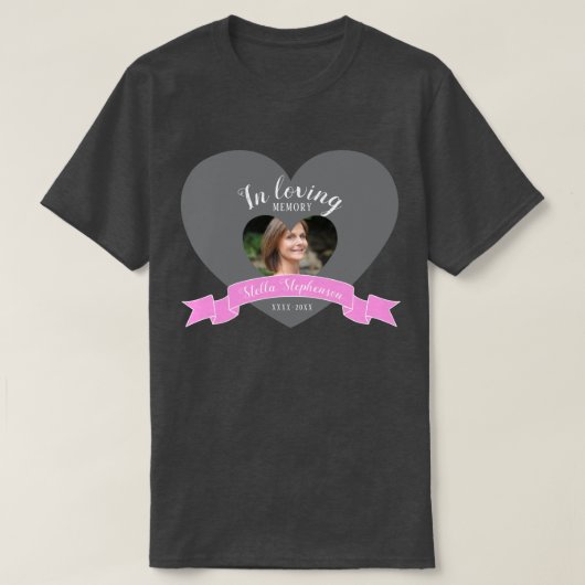 Memorial Service: foto roze lintbegrafenis T-shirt (Design voorkant)