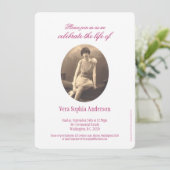 Memorial service foto uitvaart uitnodigingen (Staand voorkant)