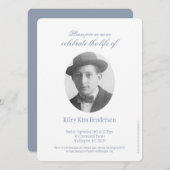 Memorial service foto uitvaart uitnodigingen (Voorkant / Achterkant)