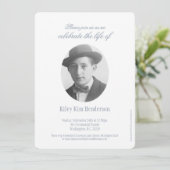 Memorial service foto uitvaart uitnodigingen (Staand voorkant)