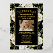 Memorial Service | Foto van Elegant Funeral Folie Uitnodiging (Voorkant)