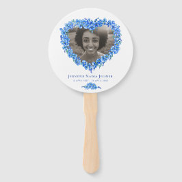 Memorial service foto vergeten-me-nots programma handwaaier