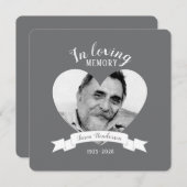 Memorial Service foto White Ribbon Memory nodigt u Kaart (Voorkant / Achterkant)