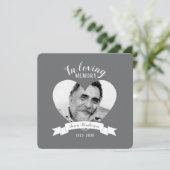 Memorial Service foto White Ribbon Memory nodigt u Kaart (Staand voorkant)