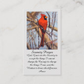 Memorial Service Funeral Card with Cardinal Bird Visitekaartje (Voorkant)