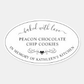 Memorial Service Geheugen van gebakken met liefde Ovale Sticker (Voorkant)