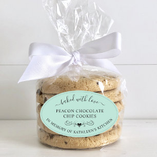 Memorial Service Geheugen van gebakken met liefde  Ovale Sticker