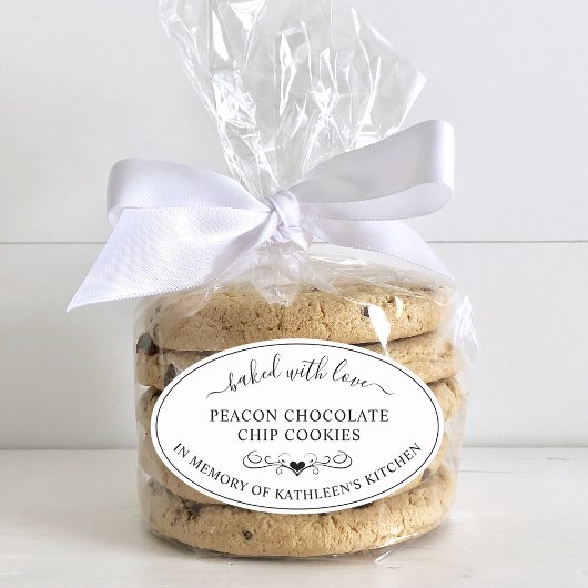 Memorial Service Geheugen van gebakken met liefde Ovale Sticker