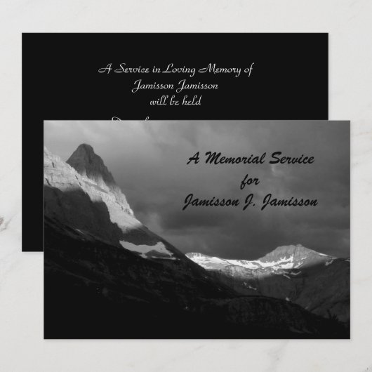 Memorial Service Glacier National Park B&W Sunrise Kaart (Voorkant / Achterkant)
