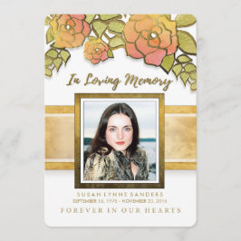Memorial Service Golden Flowers Foto Uitnodiging