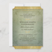 Memorial Service Green Gold Elegance Foto Uitnodig Kaart (Achterkant)