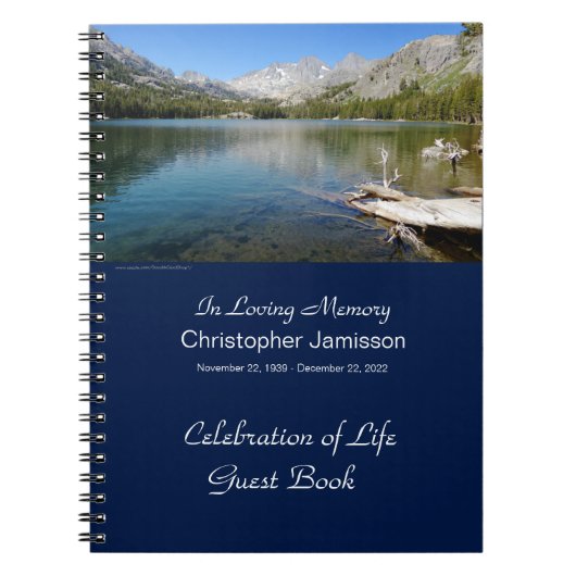 Memorial Service Guest Book, Lake Reflection Notitieboek (Voorkant)