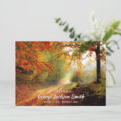 Memorial Service Herfst Forest herfst Voeg je foto Kaart (Staand voorkant)